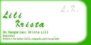 lili krista business card